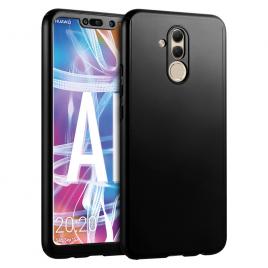 Husa premium 360 de grade compatibil cu huawei mate 20 lite, folie de sticla inclusa, rezistenta la socuri, negru