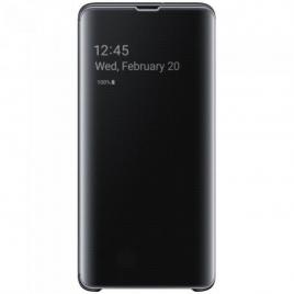 Husa protectie flip cover, clear view, mirror, stand, compatibila cu samsung galaxy s10 plus