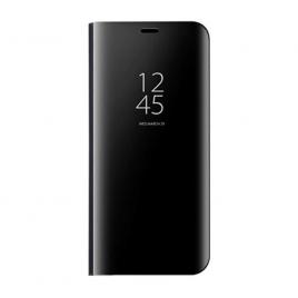 Husa samsung galaxy s10 - flip mirror tip carte, capac translucid, neagra