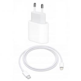 Incarcator fast charge 20w si cablu de date fast charge 1m type-c-lightning, adgo, compatibil cu apple iphone 14 / 14 pro / 14 pro max / 13 / 13 pro / 13 pro max / 12 / 12 pro / 12 pro max, alb/gri