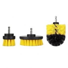 Set 3 perii curatare universale, cu adaptor bormasina autofiletanta, galben