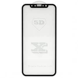 Folie de protectie din sticla securizata curbata iphone x pentru tot ecranul 5d full glue, neagra
