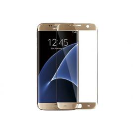 Folie protectie samsung galaxy s7 edge premium 3d cu sticla securizata , full cover, gold