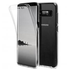 Husa full tpu 360° (fata + spate) pentru samsung galaxy note 8, gri transparent