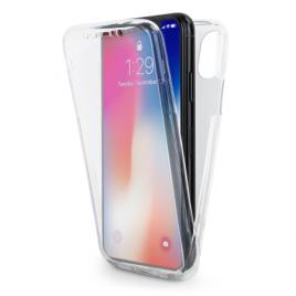Husa compatibila cu apple iphone x, mystyle fullbody ultra slim tpu, fata - spate transparenta