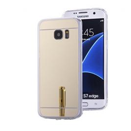 Husa de protectie joyshell cu efect de oglinda samsung galaxy s7 edge, mirror, gold