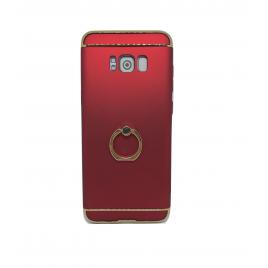 Husa de protectie pentru samsung galaxy s8, luxury red plated cu inel de sustinere