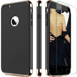 Husa telefon iphone 7 ofera protectie 3in1 ultrasubtire + folie sticla luxury 360 black