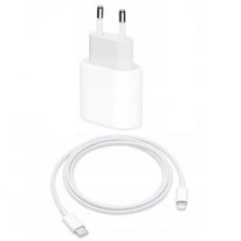 Incarcator fast charge 20w si cablu de date fast charge 1m usb-c lightning, compatibil cu apple iphone 14 / 14 pro / 14 pro max / 13 / 13 pro / 13 pro max / 12 / 12 pro / 12 pro max, alb/gri