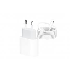 Incarcator compatibil, mufa iphone, apple, 20w, iphone 14, 13, 12, 11, 8, 7, 6, 5, se, max, mini, plus, pro, pro max, usb-c intrare, cablu de 1m compatibil iphone si ipad, alb, happy joker®