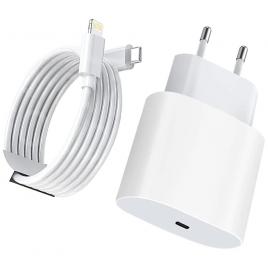 Incarcator fast charge 20w cu cablu de date 1m type-c to lightning, compatibil cu apple iphone 14/ 14 pro/ 14 pro max/ 12/ 12 pro/ 12 pro max/ 11/ 11 pro/11 pro max, alb