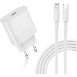 Incarcator rapid, excitat, 20w, usb-c lightning, compatibil cu iphone, alb