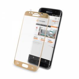 Folie protectie ecran sticla curbata samsung galaxy s7 edge pentru tot ecranul (full cover) curbata 3d, aurie