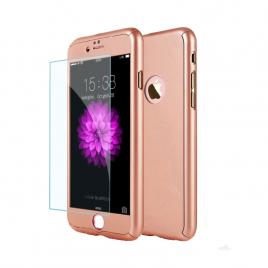 Husa aisi iphone 6/6s full cover 360, rose gold + folie sticla