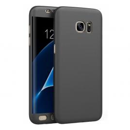 Husa full cover 360° (fata + spate) pentru samsung galaxy s7 edge, negru