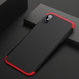 Husa full cover 360 gkk apple iphone x, iphone 10 - negru-rosu