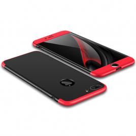 Husa full cover gkk (fata + spate) pentru iphone 7 plus, negru cu rosu