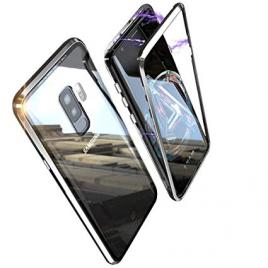 Husa samsung galaxy s9 magnetica black, elegance luxury perfect fit cu spate de sticla securizata premium