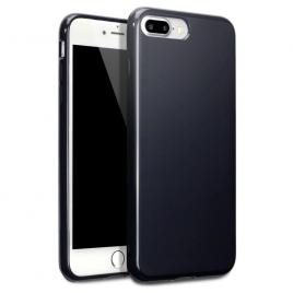 Husa iphone 8 / iphone 7 tip carcasa slim din silicon mat, negru