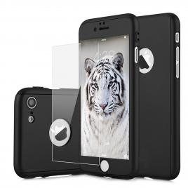 Husa telefon iphone 6/6s plus ofera protectie 360° ultrasubtire + folie sticla securizata - black
