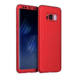Husa 360° matte full protection - samsung galaxy s8 - rosu - (fata + spate + folie de protectie din silicon)