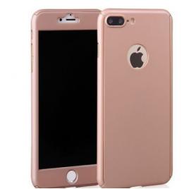 Husa fullbody elegance luxury rose - gold pentru apple iphone 7 / apple iphone 8, acoperire 360 grade