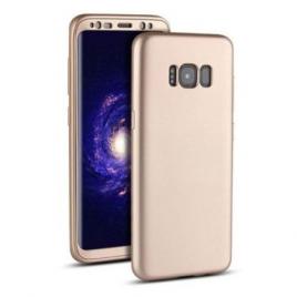 Husa fullbody silicon mystyle gold pentru samsung galaxy s8 plus acoperire completa 360 grade cu folie de protectie gratis