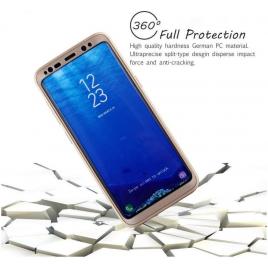 Husa fullbody silicon mystyle gold pentru samsung galaxy s8 acoperire completa 360 grade cu folie de protectie gratis