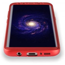 Husa fullbody silicon mystyle red pentru samsung galaxy s8 plus acoperire completa 360 grade cu folie de protectie gratis