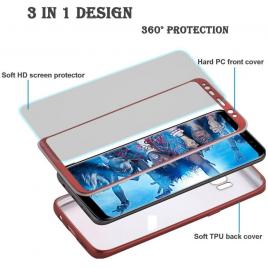 Husa fullbody silicon mystyle rose-gold pentru samsung galaxy s8 plus acoperire completa 360 grade cu folie de protectie gratis