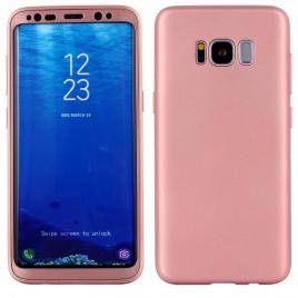 Husa fullbody silicon mystyle rose-gold pentru samsung galaxy s8 acoperire completa 360 grade cu folie de protectie gratis
