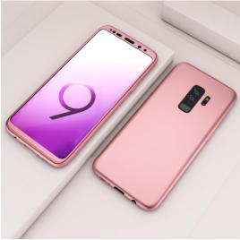 Husa fullbody silicon mystyle rose-gold pentru samsung galaxy s9 plus acoperire completa 360 grade cu folie de protectie gratis