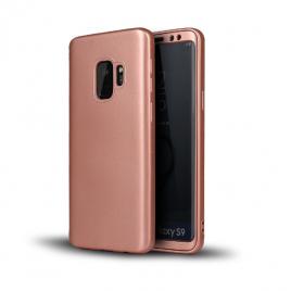 Husa fullbody silicon mystyle rose-gold pentru samsung galaxy s9 acoperire completa 360 grade cu folie de protectie gratis