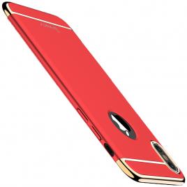 Husa ipaky glamour fashion look 3 in 1 hybrid cu insertie aurie - iphone x (red)
