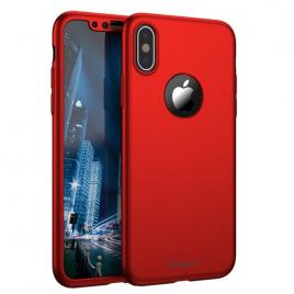 Husa de protectie pentru apple iphone x, ipaky pro red original case, acoperire completa 360 grade cu folie de protectie gratis