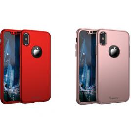 Pachet 2 huse ipaky iphone x - decupata - cu folie sticla protectie ecran