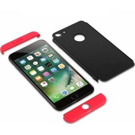 Carcasa apple iphone 7, mystyle, 360° 3in1 negru-rosu