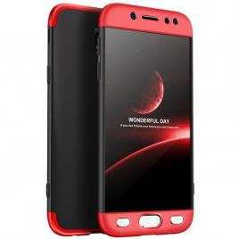 Carcasa samsung galaxy j3 2017, mystyle, 360° 3in1 negru-rosu