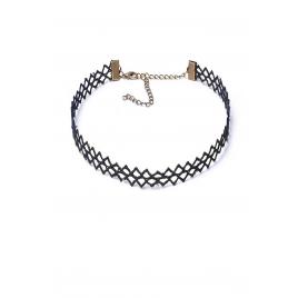 Choker mystyle fashion black mesh - colier elegant pentru gat - black delux