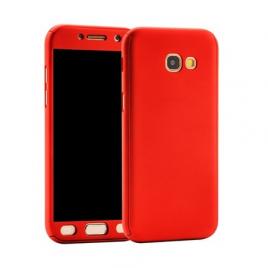 Husa full cover 360° (fata + spate + folie sticla) pentru samsung galaxy a5 (2017), rosu