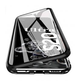 Husa samsung galaxy s20 ultra , magnetica 360 negru, perfect fit cu spate de sticla securizata premium + folie