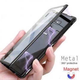 Husa samsung galaxy s8 plus , magnetica negru, perfect fit cu spate de sticla securizata premium