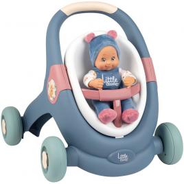 Carucior pentru papusi smoby baby walker 3 in 1 cu papusa
