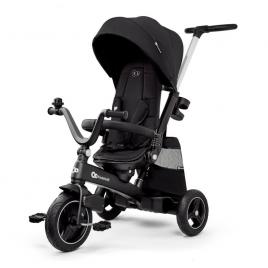 Tricicleta pentru copii kinderkraft easytwist black cu scaun reversibil si copertina protectie uv