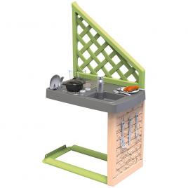 Bucatarie smoby life pentru casuta de exterior cu 17 accesorii