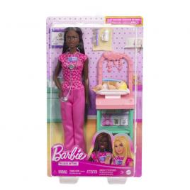 Set de joaca papusa bruneta barbie cariere - pediatru