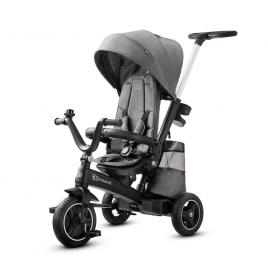 Tricicleta pentru copii kinderkraft easytwist platinum grey cu scaun reversibil si copertina protectie uv