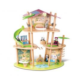 Set de joaca din bambus - casa ursilor 25 piese