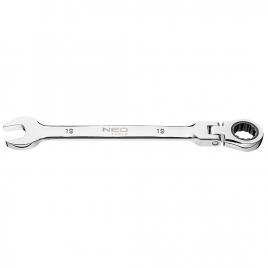 Cheie combinata fixa-inelara cu articulatie si clichet 19 mm neo tools 09-061