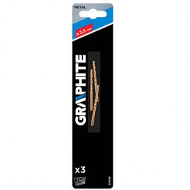 Set burghie metal hss-co 2,5 mm/3 buc. graphite 57h018